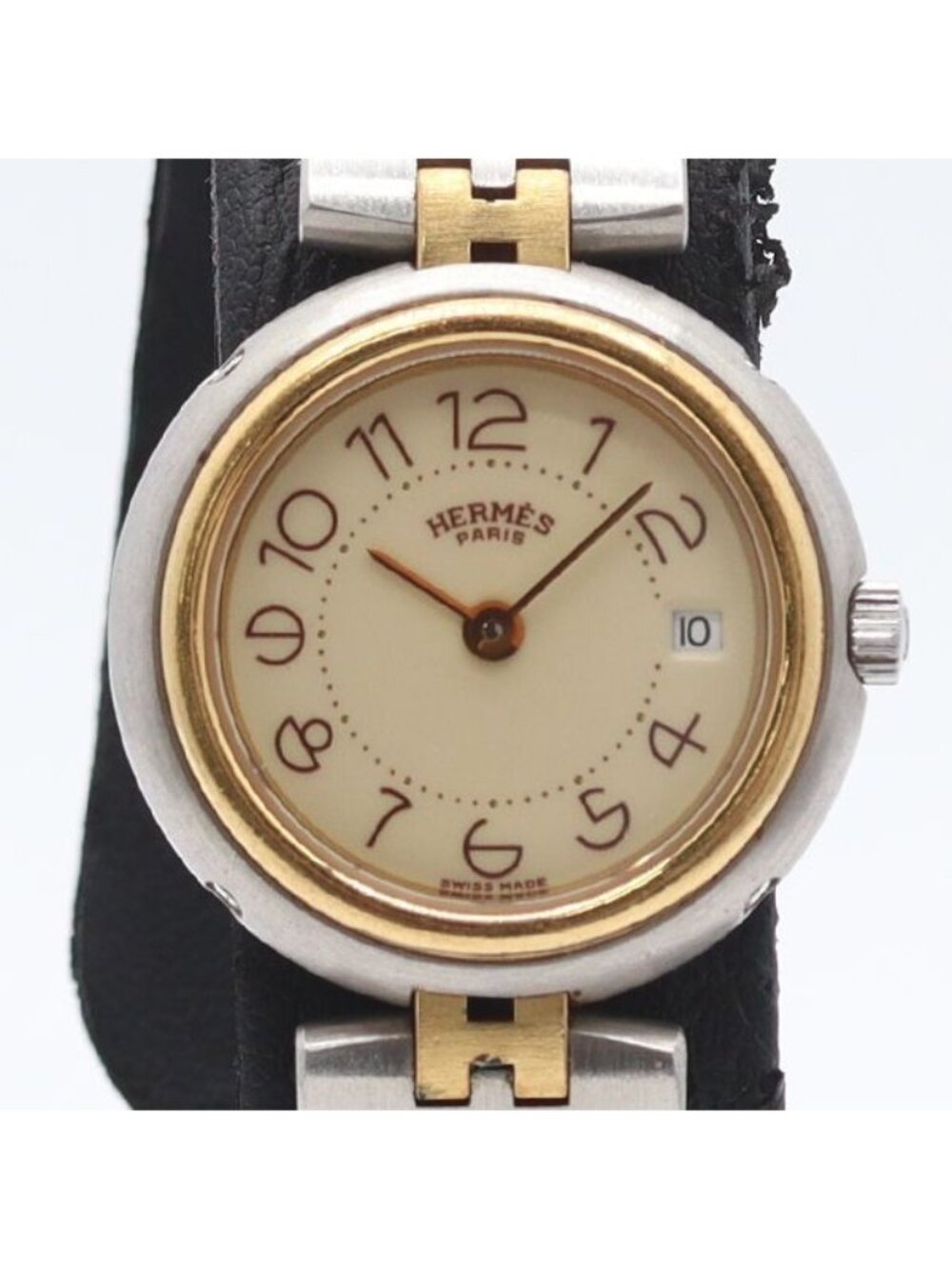 Hermes Profile Date Beige Dial Watch